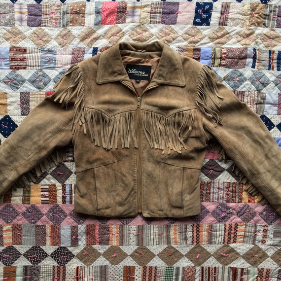 Vintage western suede fringe jacket