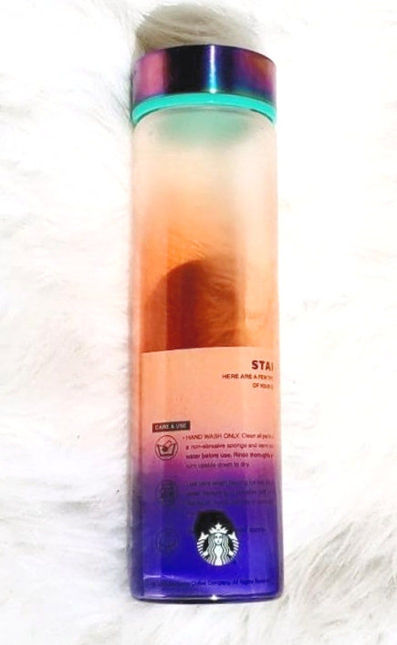 starbucks rainbow glass