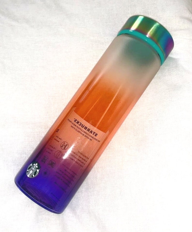 starbucks iridescent glass bottle