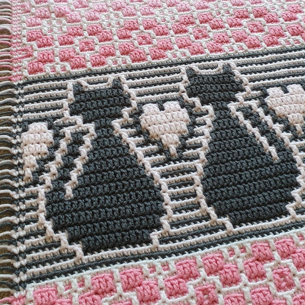¡Maullar! Superposición de mosaico de crochet - solo patrón