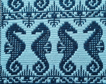 Hippocampe Soulmates - Superposition Mosaïque Crochet pattern - Téléchargement PDF