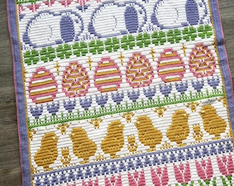 Spring Into Easter Blanket - COMPLETE PATTERN (digital PDF file) - Overlay mosaic crochet - English and Dutch versions