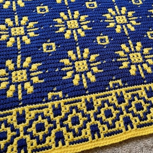 Sunny Flowers - Overlay Mosaic Crochet - Digital PDF pattern - English and Dutch versions included