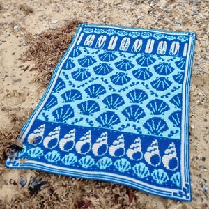On The Seashore - overlay mosaic crochet shell blanket - digital PDF pattern