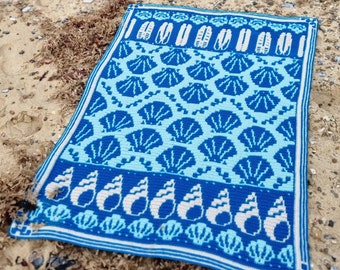 On The Seashore - overlay mosaic crochet shell blanket - digital PDF pattern