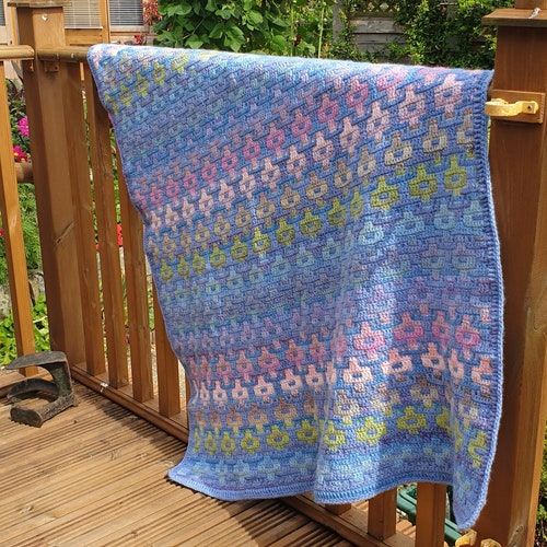 CROCHET PATTERN: Crochet Mosaic Blanket PATTERN Mosaic - Etsy