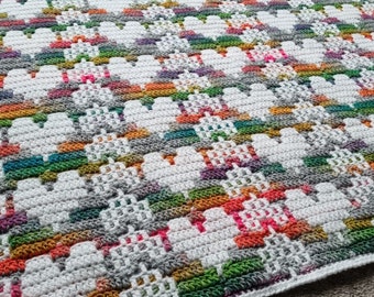 Corazón sobre corazón - Patrón de crochet de mosaico superpuesto