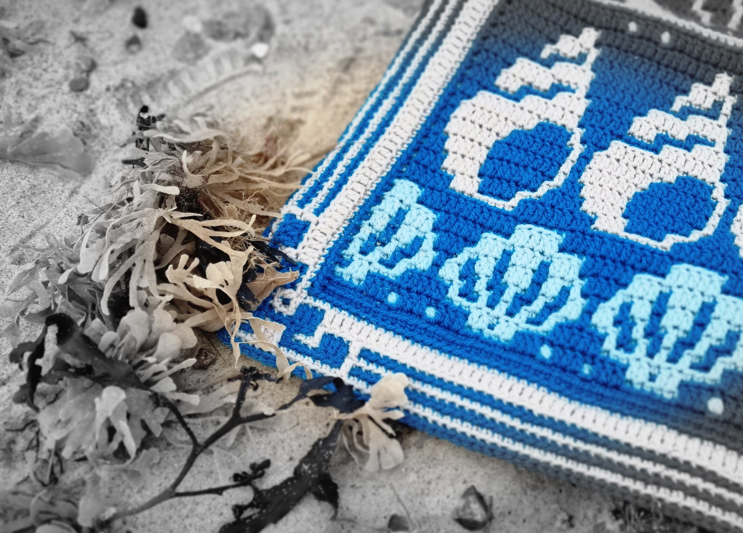 On the Seashore - Overlay Mosaic Crochet Shell Blanket - Digital