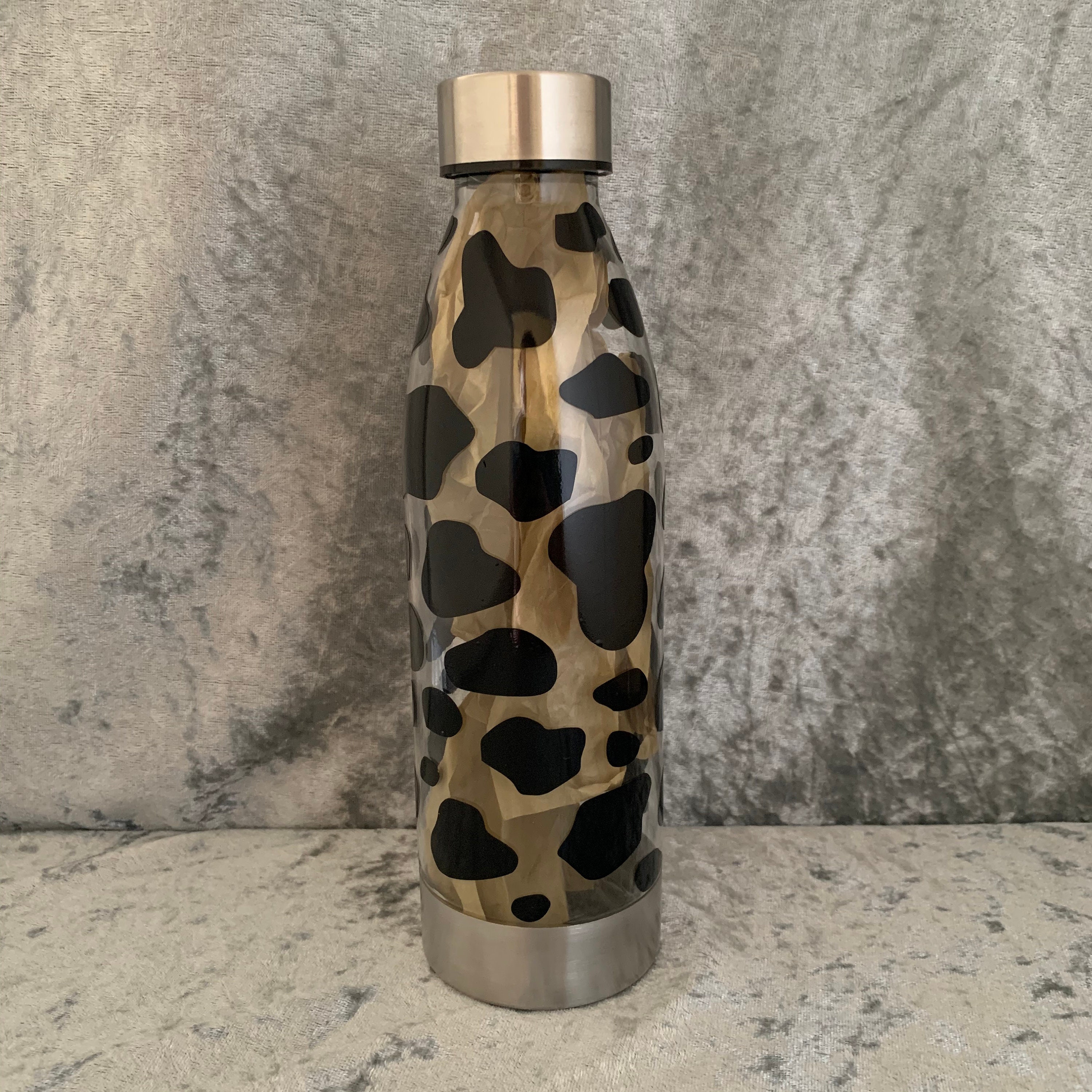 Animal Print 22oz Water Bottle Reusable Water Bottle Cow Etsy