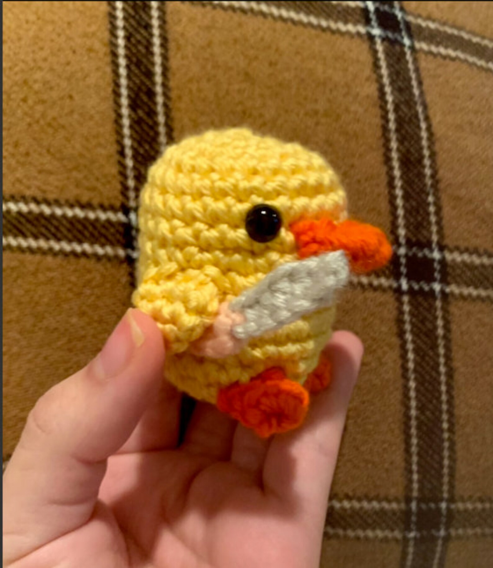 Handmade Duck with Knife Plush Keychain Cute Meme Gift | Etsy