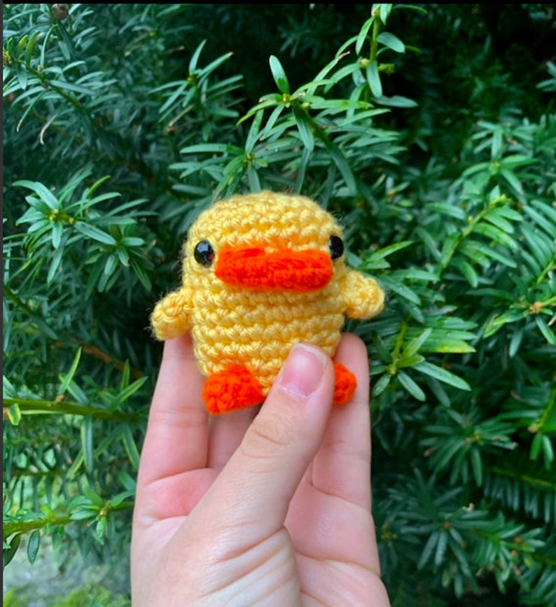 Handmade Duck with Knife Plush Keychain Cute Meme Gift | Etsy