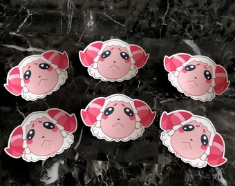 5 pack Animal Crossing inspired Sad Dom Waterproof Sticker!