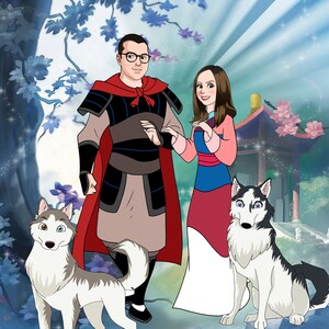 Disney Porträt, Prinzessin Porträt, Porträt von Foto, Cartoon selbst, Disney Druck