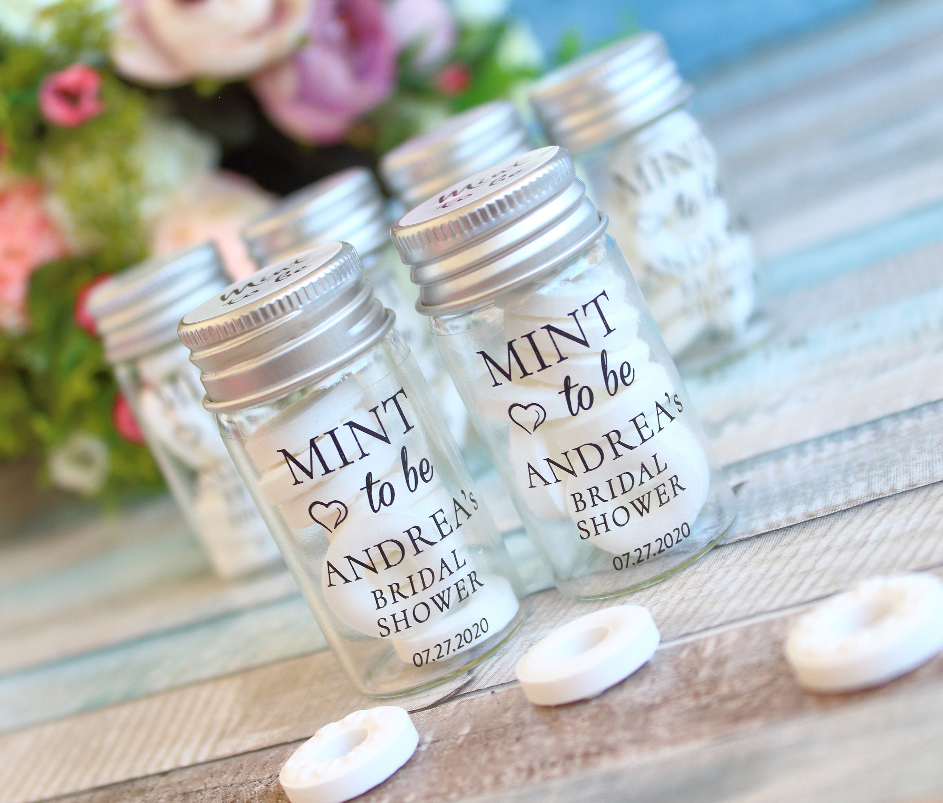 Bridal Shower Favors, Shimmer Mint to Be Favors, Personalized Wedding ...