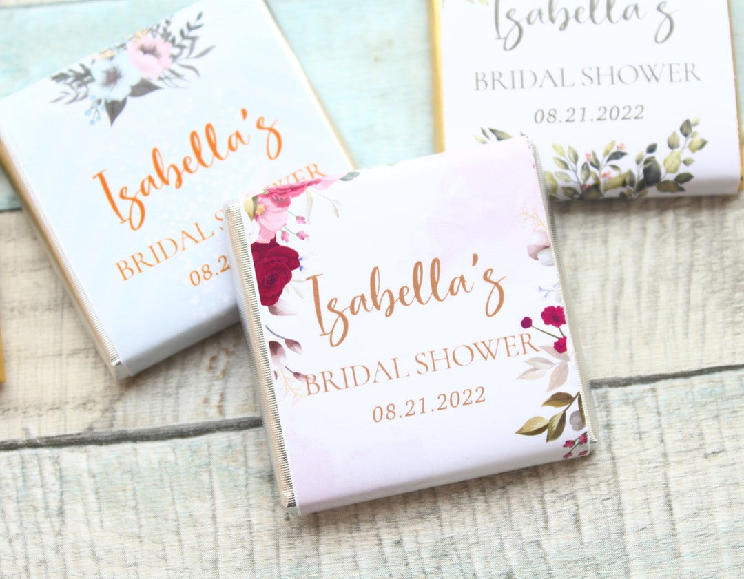 Bridal Shower Chocolate Favors, Bulk Chocolate, Personalized Chocolate