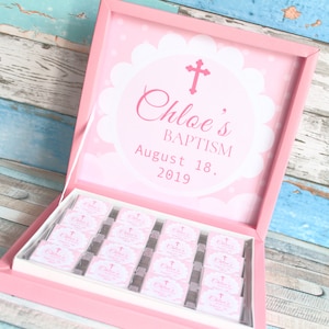 Chocolat de baptême pour fille, chocolat de fiançailles, chocolat de baptême personnalisé, baptême de bébé fille, cadeau en chocolat pour les invités
