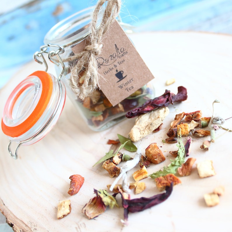 Tea Sampler Set Loose Leaf Organic Herbal Teas Glass Jar Etsy