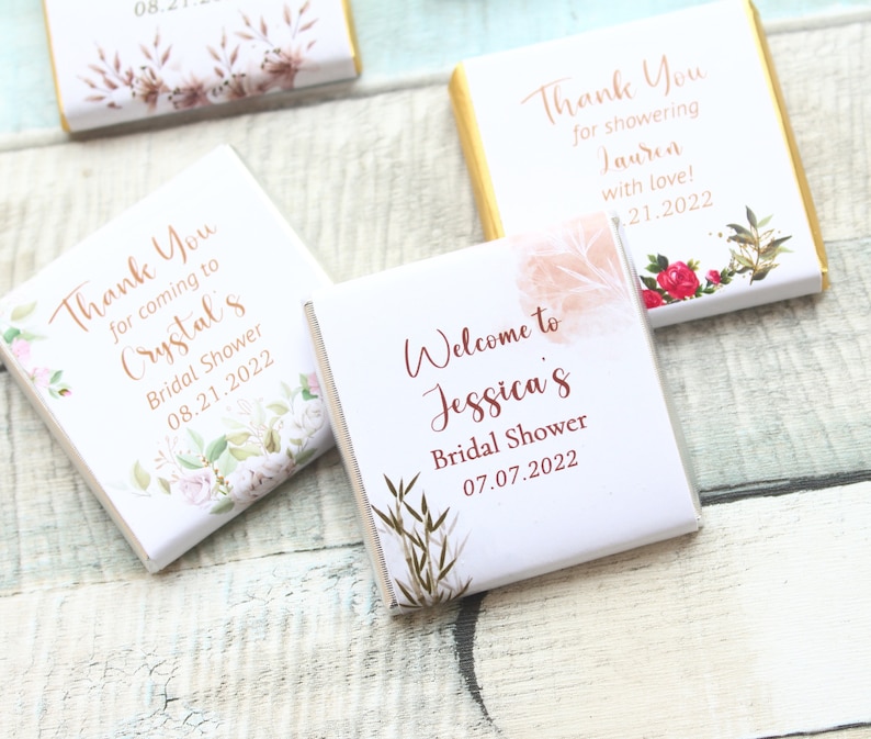 Bridal Shower Chocolate Favors Bulk Chocolate Personalized Etsy