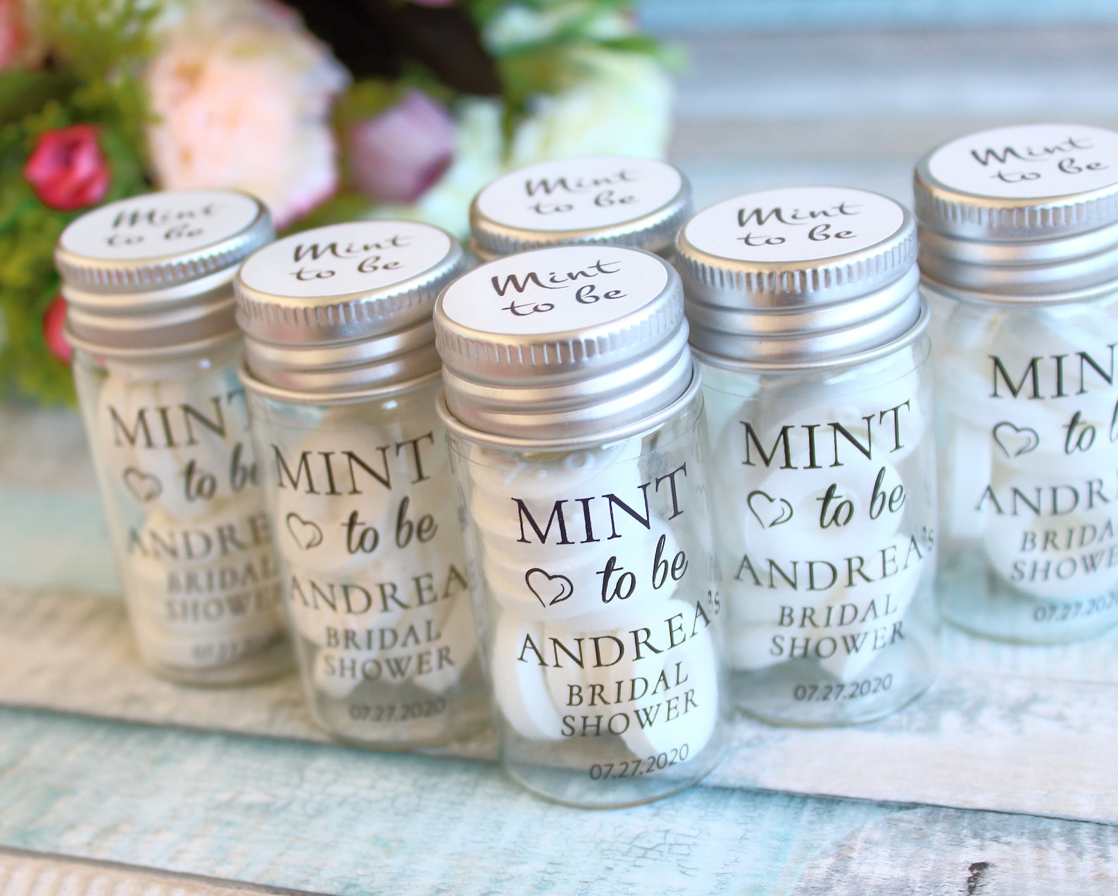 Bridal Shower Favors, Shimmer Mint to Be Favors, Personalized Wedding ...
