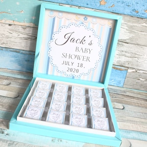Bomboniera personalizzata al cioccolato per bambini, cioccolatini per baby shower in scatola, cioccolato al latte, regalo per baby shower per bambino, cioccolatini personalizzati, bomboniera per gli ospiti