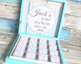 Personalized Baby Chocolate favor, Baby shower chocolate in box, Milk chocolate, baby shower gift boy, Custom chocolates, favor for guests