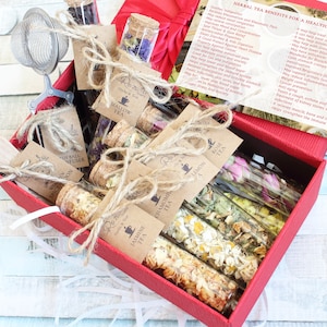 Tee-Liebhaber-Geschenk-Set, Kräutertee-Geschenk-Set, Geschenk für Mutter, beste Freundin, Sie, Geburtstag, Abschlussfeier, Mitarbeiter-Geschenk-Box, Weihnachten, Weihnachtsgeschenk-Box