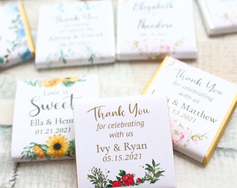 Wedding Chocolate favors for Guests, Mini Chocolate, Personalized Chocolate, Cheap Favors, Engagement Chocolate