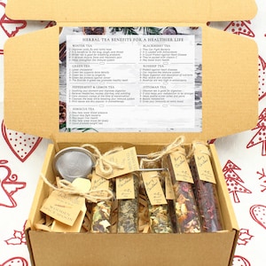 Bestseller Holiday Tea Sampler Gift Set, Xmas Herbal Tea Gift Set, Gift For Mom, Gift for Friend, Gift for Her, Merry Christmas, Enjoy Tea