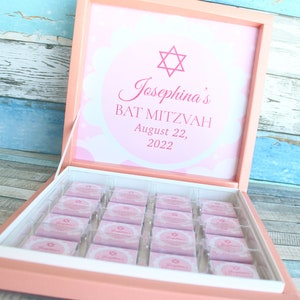 Personalized Bat Mitzvah Chocolate, Chocolate Favors, Bat Mitzvah Favors, Custom Bat Mitzvah Chocolate, Girl Mitzvah, Gift For Guests, Party