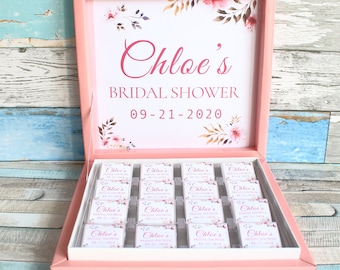 Cadeaux en chocolat pour la douche nuptiale pour les invités, chocolat pour la mariée, chocolat personnalisé, faveurs au chocolat, chocolat de fiançailles, douche nuptiale