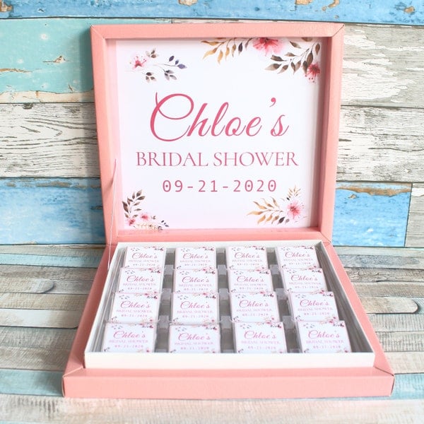 Bridal Shower Chocolate favors for Guests, Bridal Chocolate, Peronalized Chocolate, Chocolate Favors, Engagement Chocolate, Bridal Shower