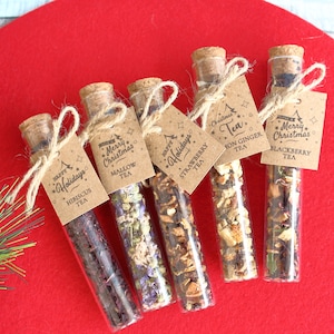 Personalized Christmas Tea Favors, Christmas Tea Party, Xmas Gifts, Xmas Tea Sampler, Happy Holiday, Merry Christmas Favors, Happy New Year