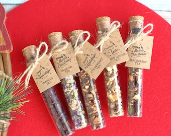 Personalized Christmas Tea Favors, Christmas Tea Party, Xmas Gifts, Xmas Tea Sampler, Happy Holiday, Merry Christmas Favors, Happy New Year