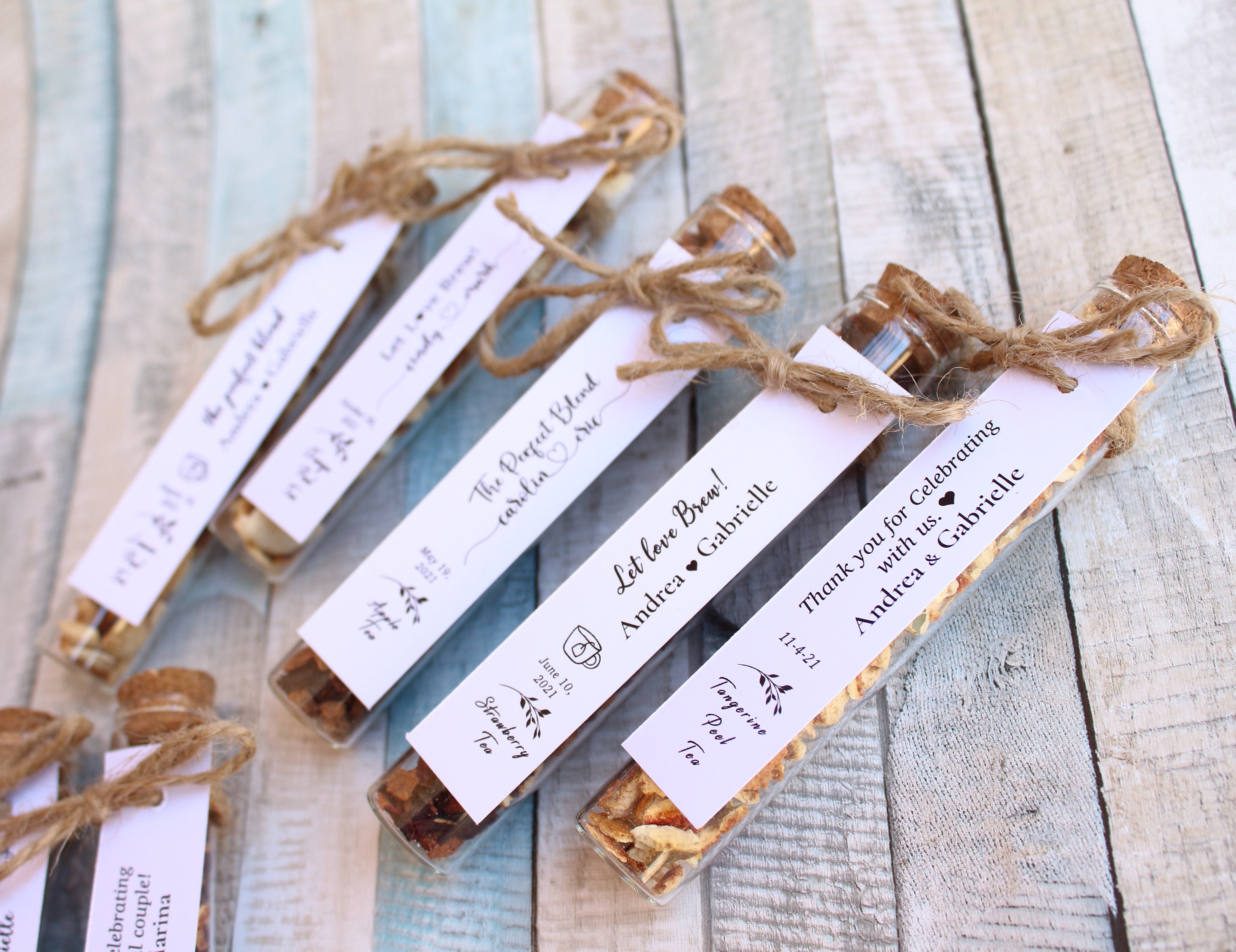 Bachelor Party Favors for Guest in Bulk, Bridal Shower or Bridal Tea Party,  Loose Leaf Tea in Glass Tube, Thank You Gifts, Natural Party Tea 