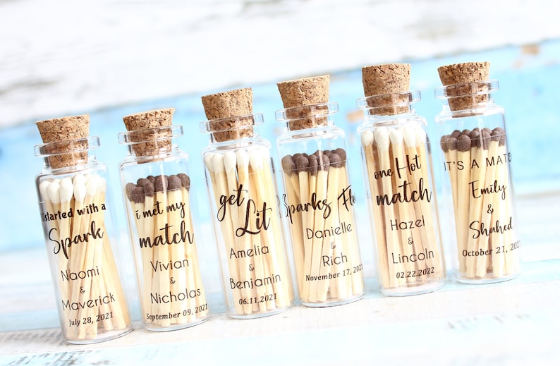 Wedding Matches the Perfect Match Glass Bottle Custom Etsy