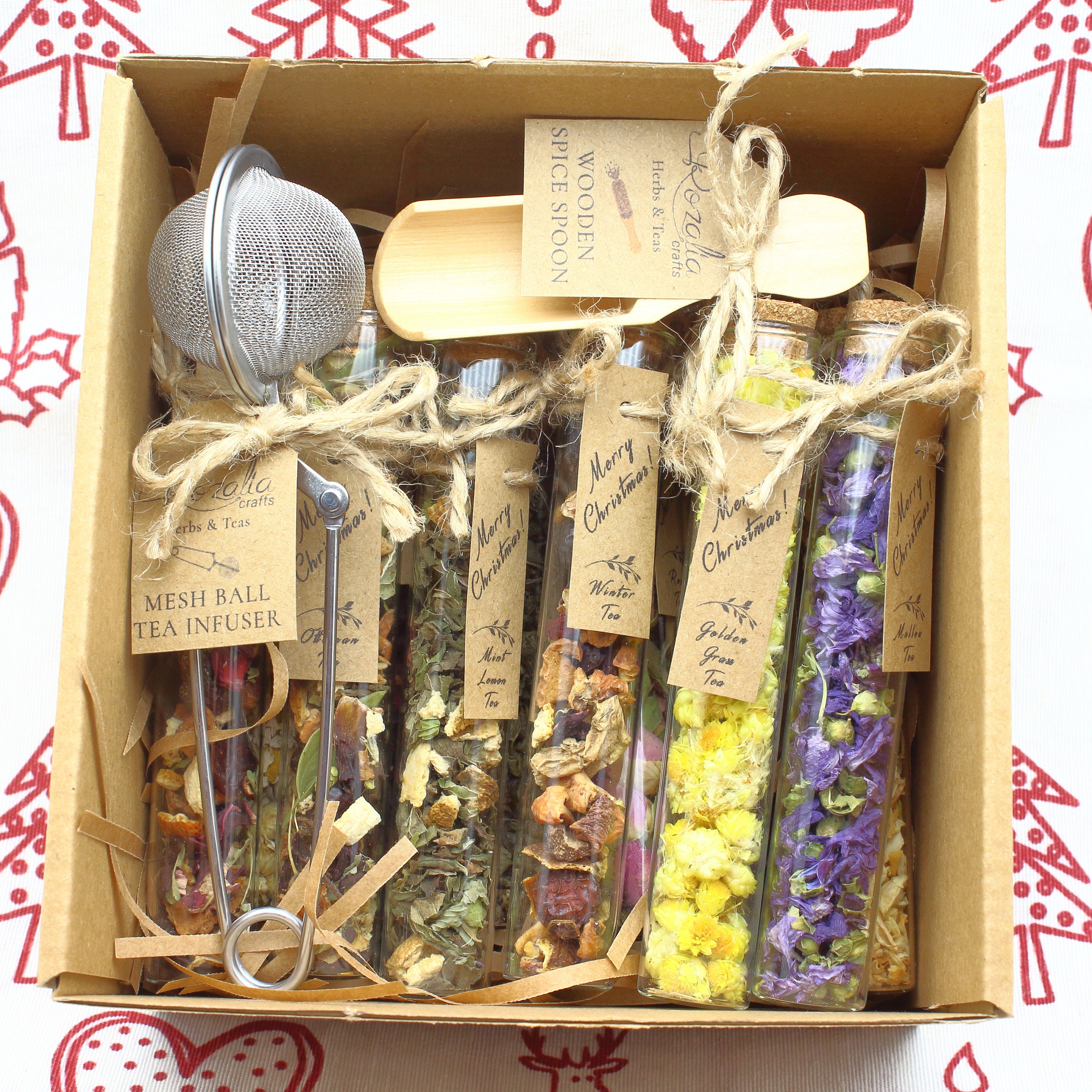 12 Pcs Christmas Tea Sampler Set Xmas Herbal Tea Gift Set Etsy