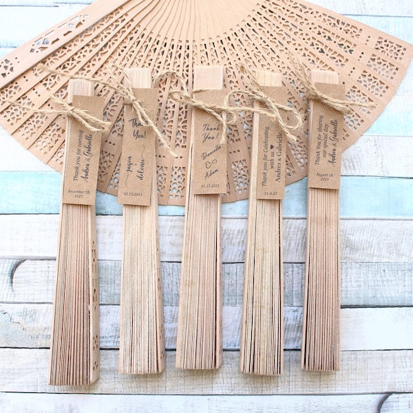 Personalized Sandalwood Fans, Custom Wooden Fans, Bridal Shower Favors, Baby Shower Fans, Personalized Fans, Natural Wood, Hot weather gifts
