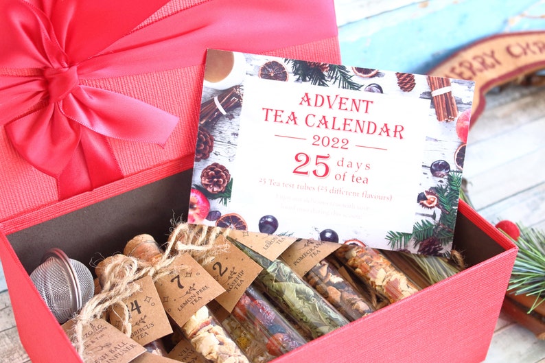 Advent Tea Calendar 2022, 25 different flavours, Herbal Tea, 25 days of tea, Christmas Calendar, Advent Calendar for Adults, Tea Gift Box 