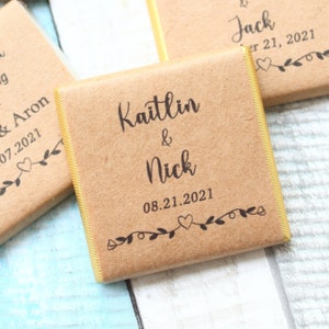 Bomboniere rustiche in cioccolato per gli ospiti, bomboniere per matrimoni, addio al nubilato, baby shower, carta rustica, cioccolato per fidanzamento, lamina d'oro o d'argento