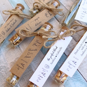 Bulk wedding favors for guests, tea favors, Large Glass tube 12cm, Wedding Gifts, Engagement Favors, Rustic Favors, Assorted Tea Favors, Box