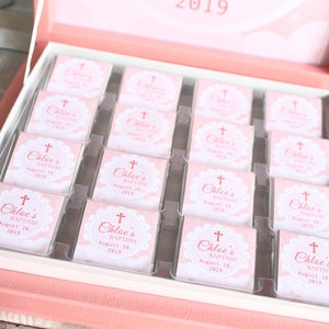 Chocolat de baptême de fille personnalisé, cadeau chocolat, chocolat de baptême personnalisé, baptême de fille, cadeau en chocolat pour les invités, cummunion, que Dieu vous bénisse