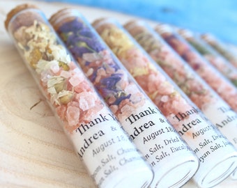 Baptism Bath Salt Favors, Wedding Favors for guests, Bridal shower favors, Baby shower favors,  Party Gifts, Test tube bath salts, Relaxing