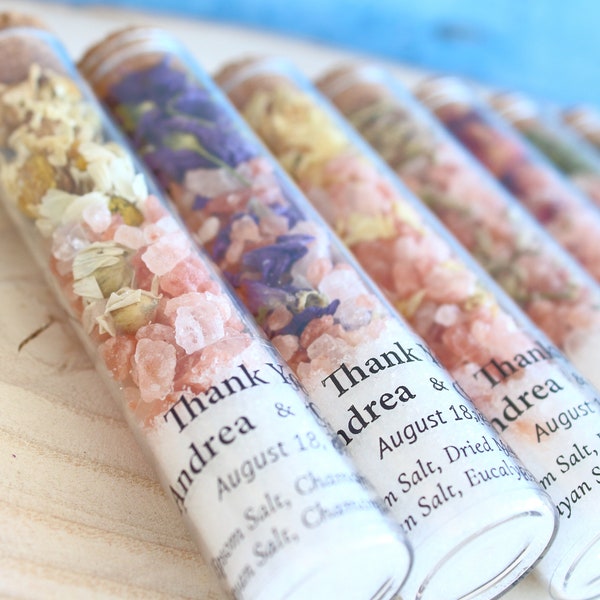 Bath Salt Favors, Wedding Favors for guests, Bridal shower favors, Baby shower favors, Baptism favors, Party Gifts, Test tube bath salts