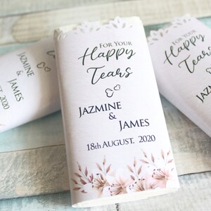 Wedding Tissues, For Your Happy Tears, Personalized Tissue Favors, Patterned Tissues, Elegant Ceremony Tissues, Ivory Background