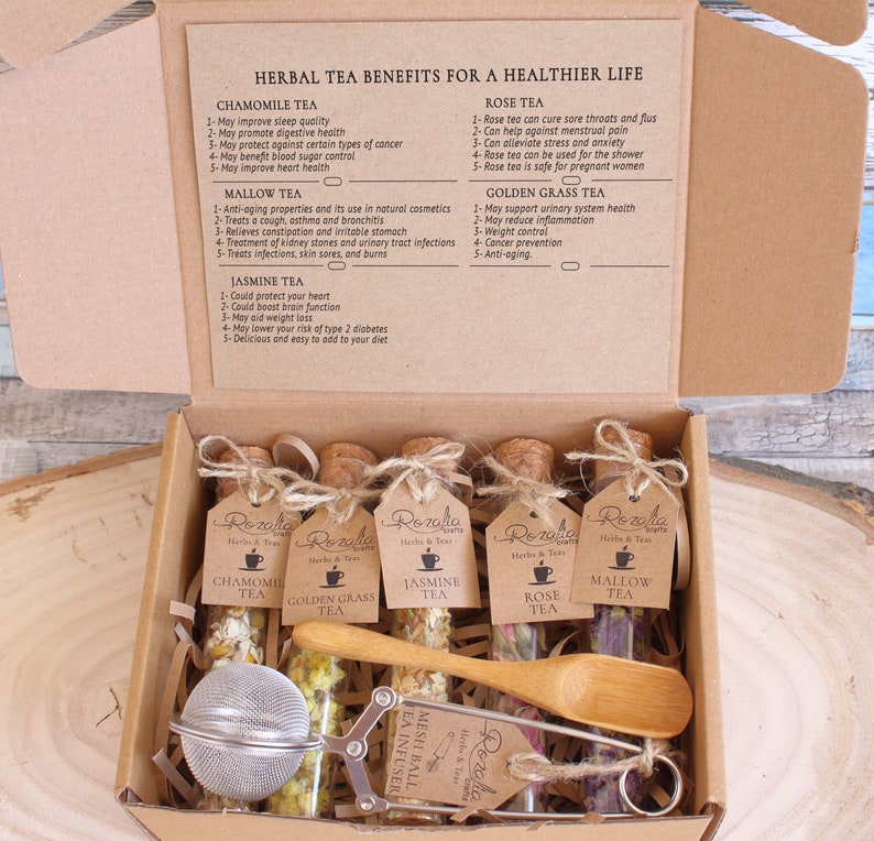 Organic Tea Sampler Set Mothers Day Gift Box Herbal Tea Gift Etsy Canada