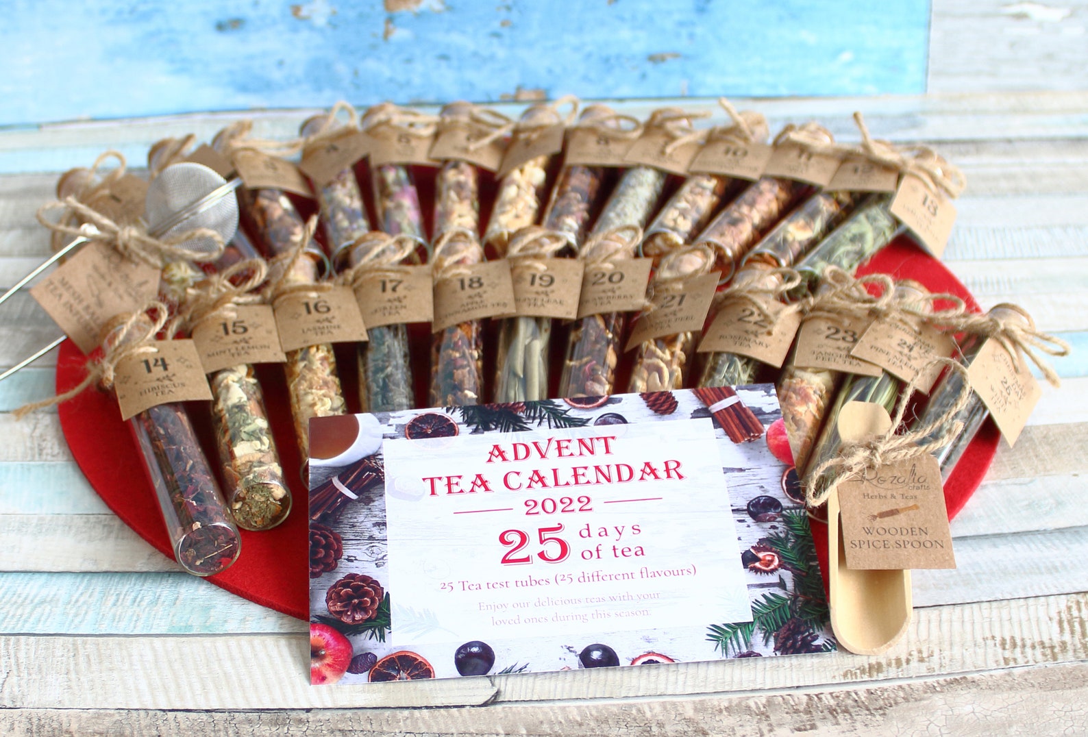 25 Days of Tea, Tea Advent Calendar 2022, Organic Tea, Countdown To Christmas, Advent for Adults, Mindfulness Christmas Gift, Advent Box