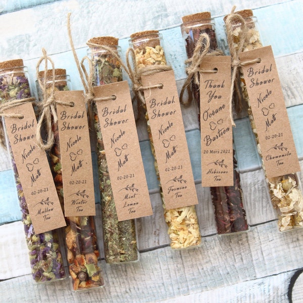 Recuerdos para la fiesta de té de la despedida de soltera, Recuerdos personalizados, Fiesta de té nupcial, El amor está en el aire, Hora del té, Tearific, Un día hermoso y lleno de té, Tubo grande