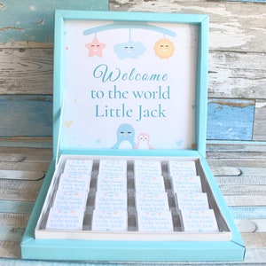 Chocolat pour nouveau-né, C'est un garçon, Chocolat de bienvenue, Cadeau personnalisé pour bébé, Chocolat personnalisé pour bébé, Chocolat pour les invités