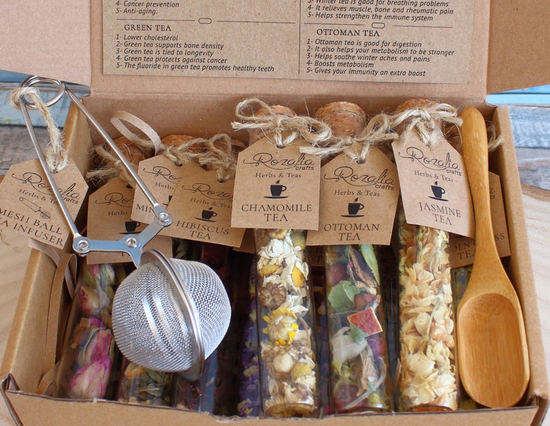 10 Loose Leaf Tea Sampler Gift Set Birthday Day Gift Box Etsy