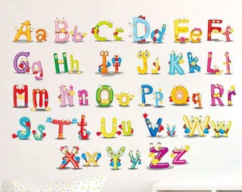 26 Letters Alphabet Animals Wall Sticker Kids Rooms Home Decor Mural Wall Decor.
